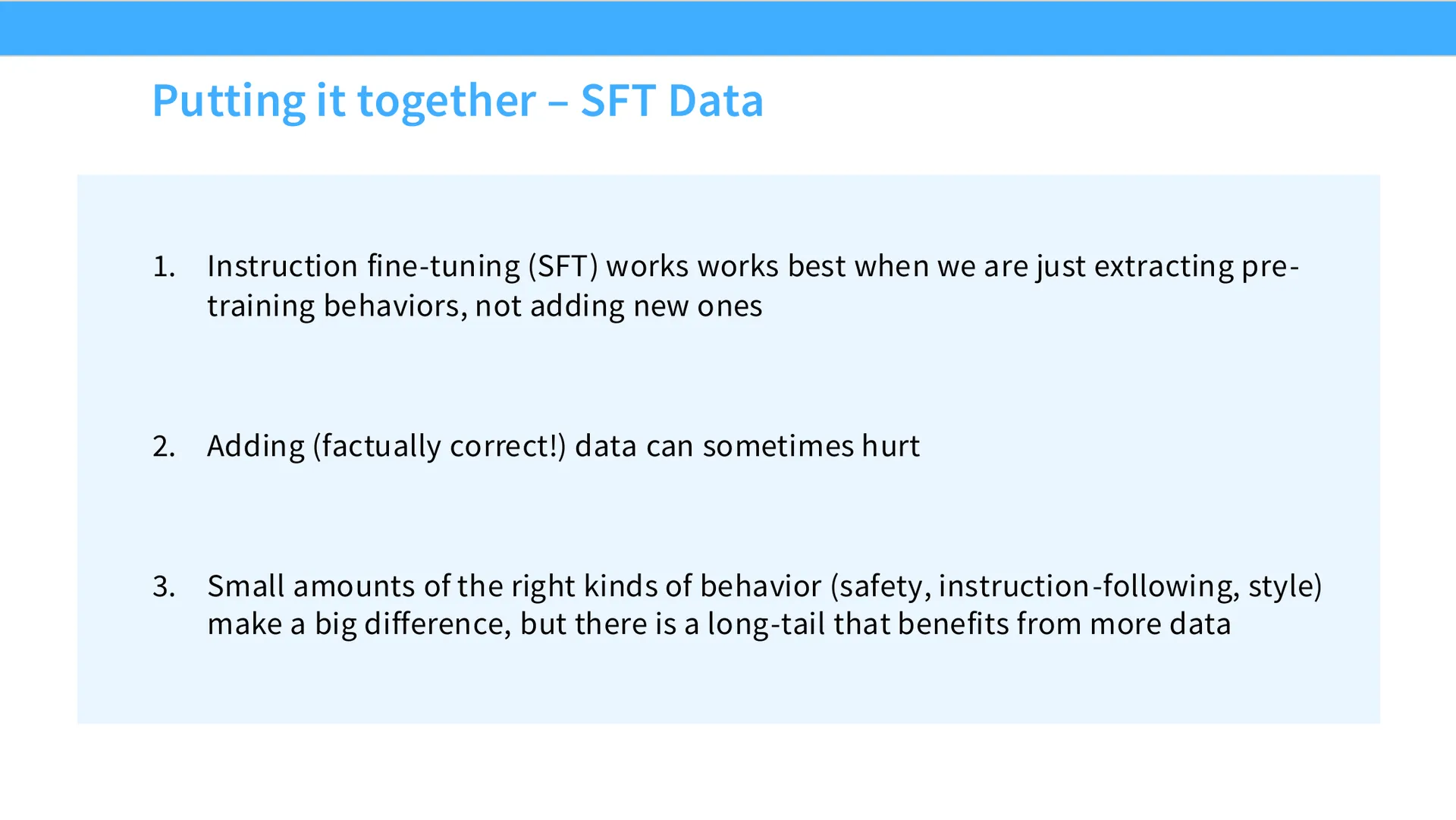 第 27 页幻灯片 · Putting it together – SFT Data