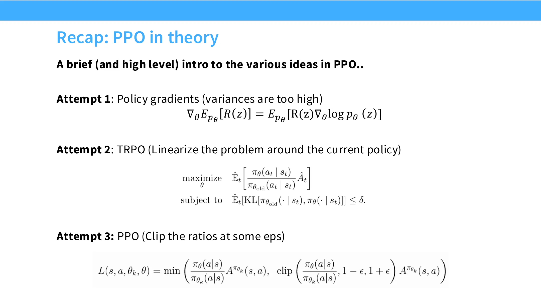 PPO 伪代码（来自 OpenAI Spinning Up 教程）