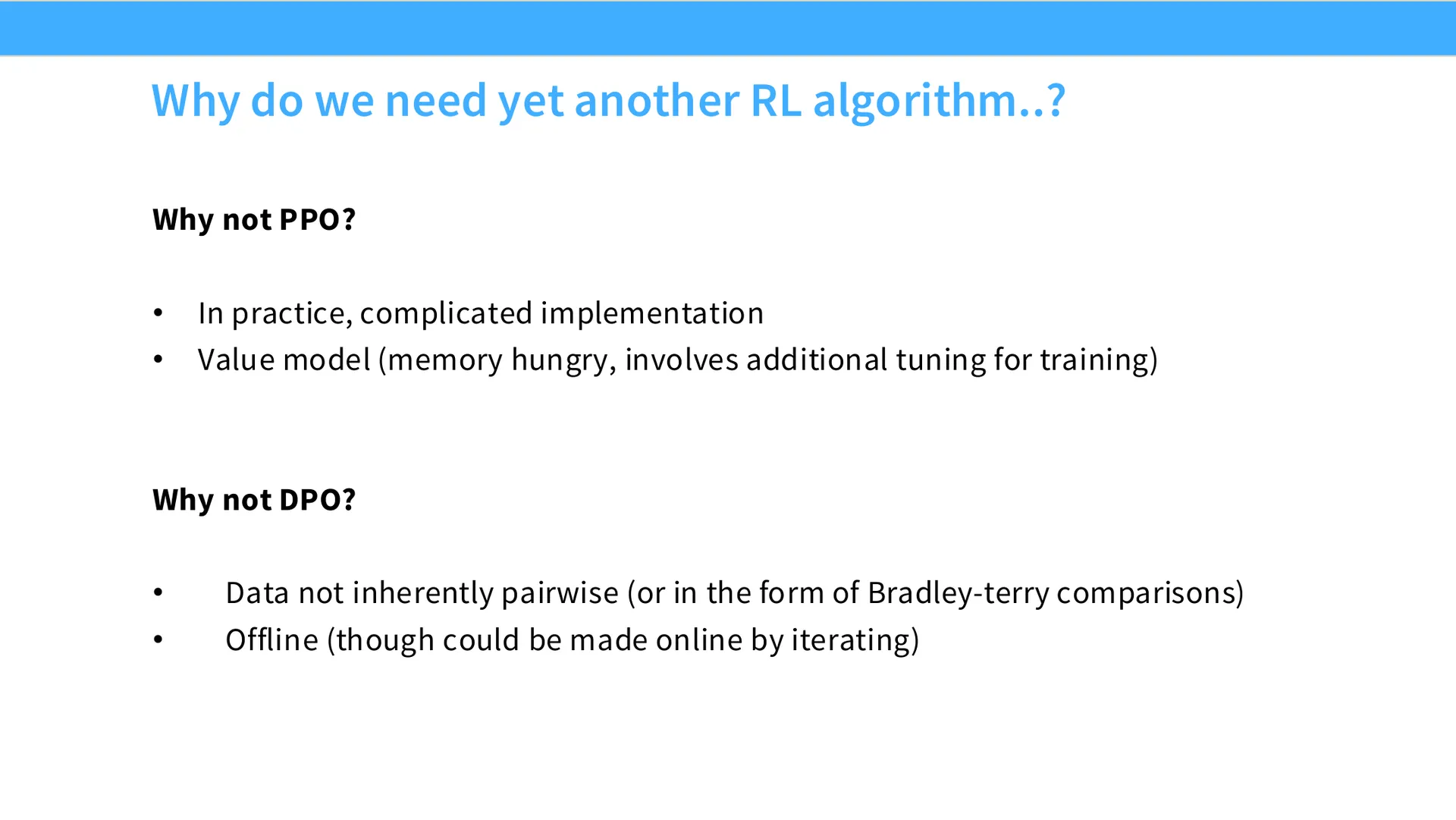 第 17 页幻灯片 · Why do we need yet another RL algorithm..?