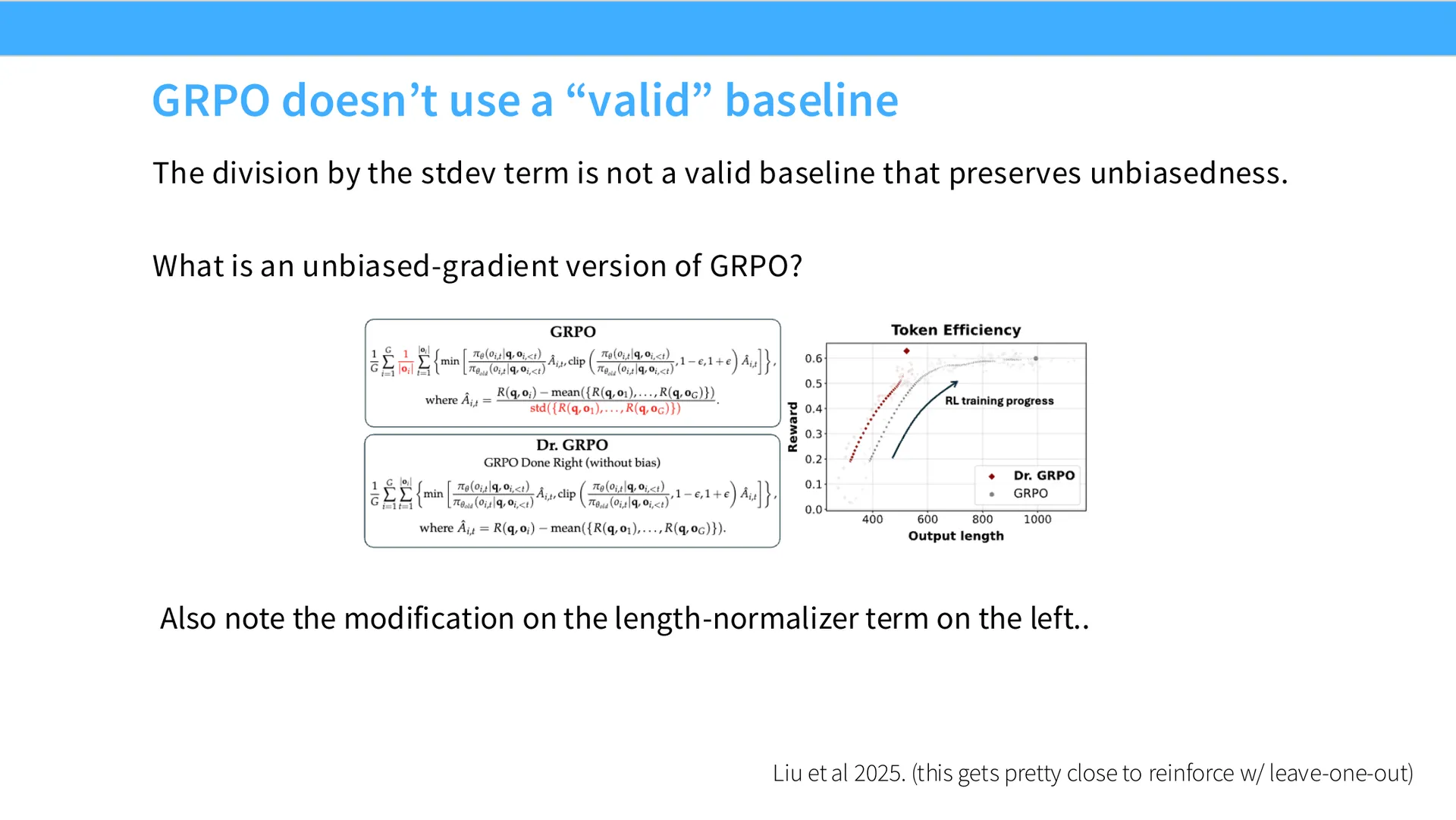 第 23 页幻灯片 · GRPO doesn’t use a “valid” baseline
