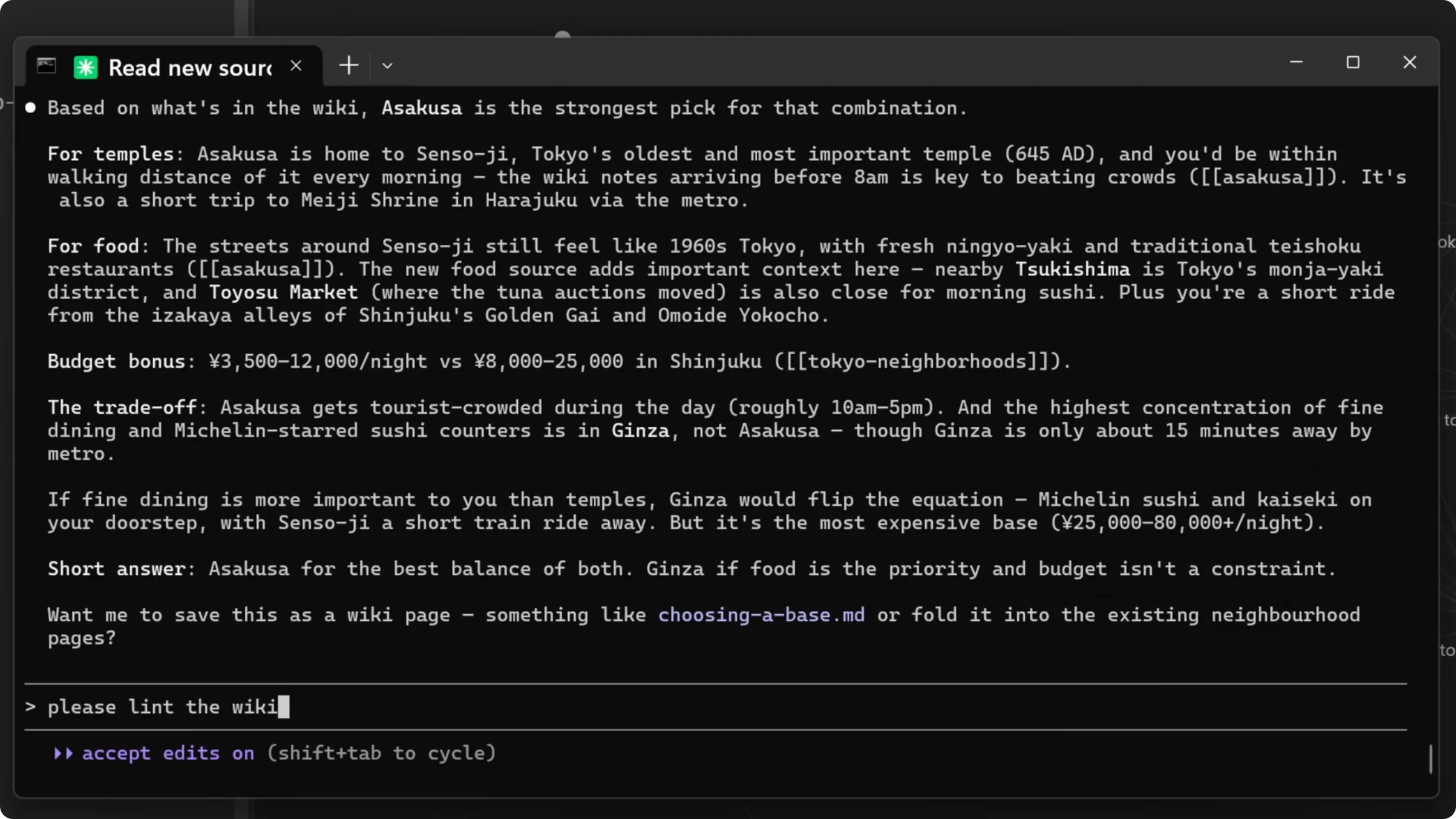 让 AI 对整个 wiki 做 lint